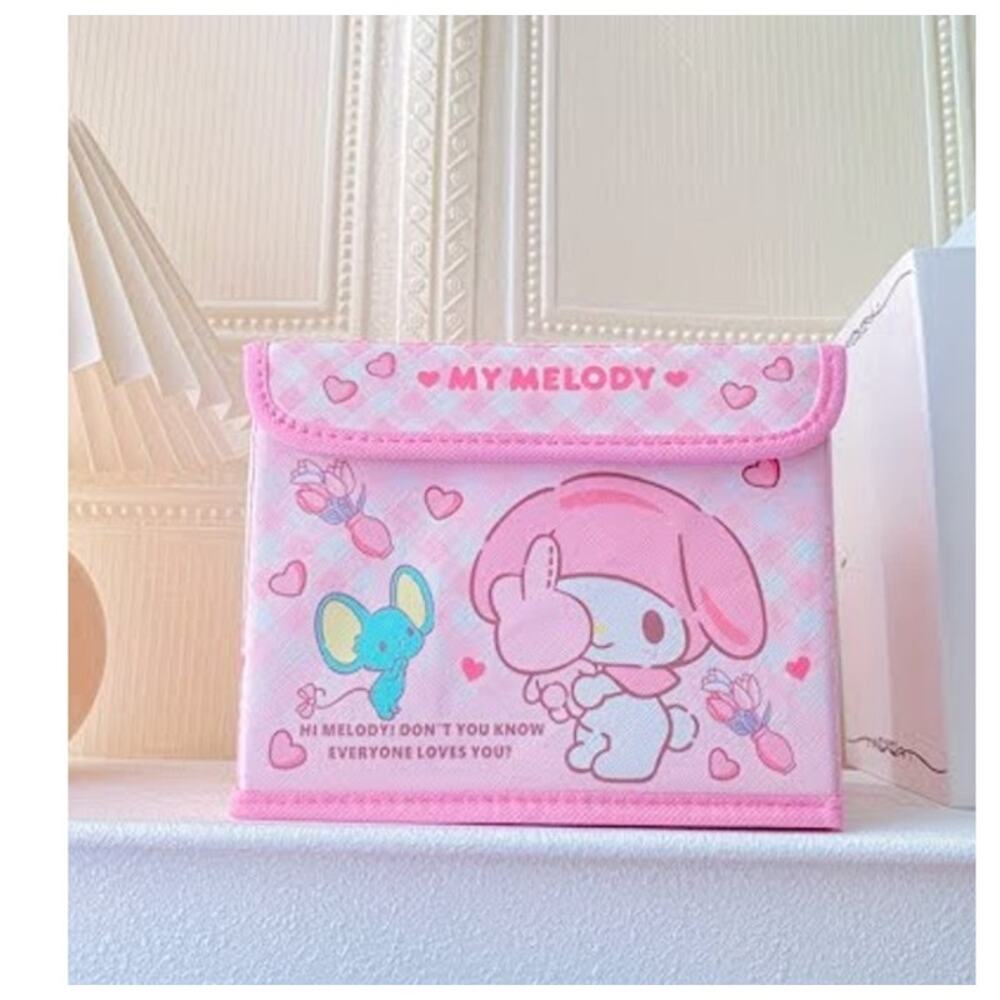 #6789  -  My melody foldable storage box with lid, Velcro closure